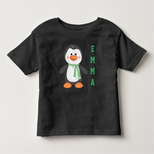 Personalized Penguin Hoodie Toddler T_shirt