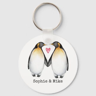 Personalized Penguin Love Keychain