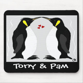 Personalized Penguin Love Mousepad