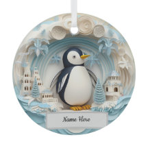Personalized Penguin Ornament