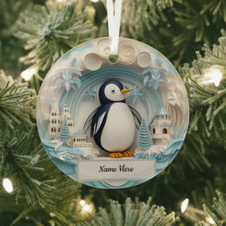 Personalized Penguin Ornament