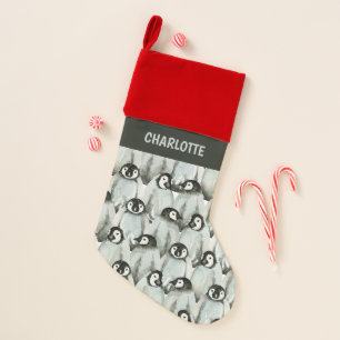 Personalized Penguin Pattern Christmas Stocking