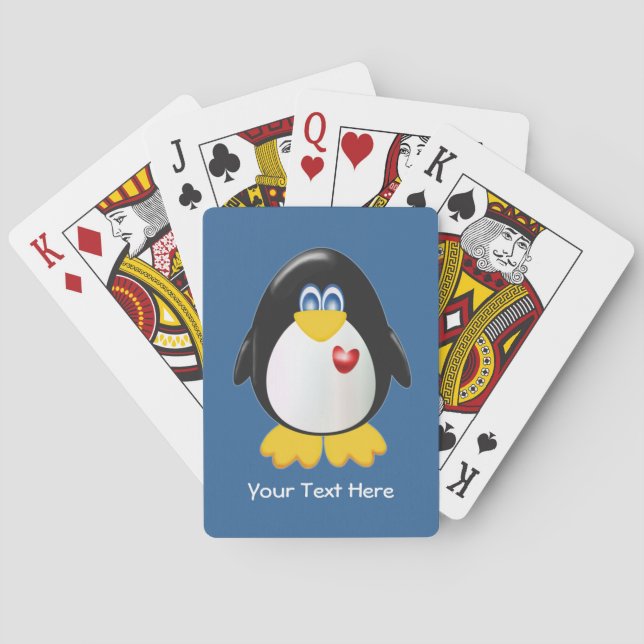 Personalized Penguin Poker Cards (Back)