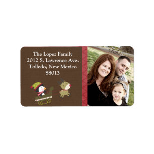 Personalized Penguin / Reindeer Chri Mailing Label
