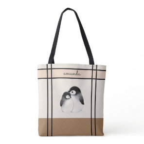 Personalized Penguin Tote Bag