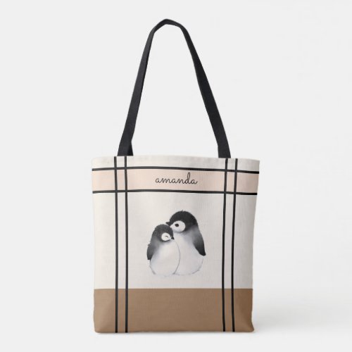 Personalized Penguin Tote Bag