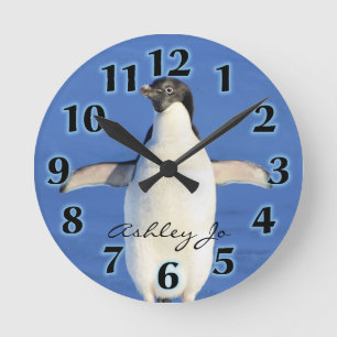 Personalized Penguin Wall Clock