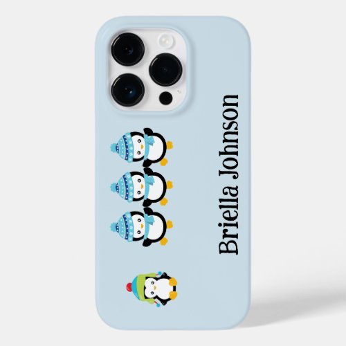 Personalized Penguins Dressed for Winter  Case_Mate iPhone 14 Pro Case
