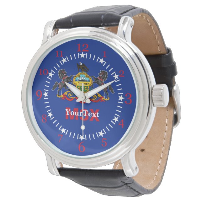 Personalized Pennsylvania State Flag Design Watch (Angled)