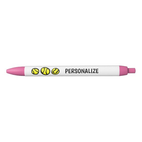 Personalized pens with yellow tennis balls logo