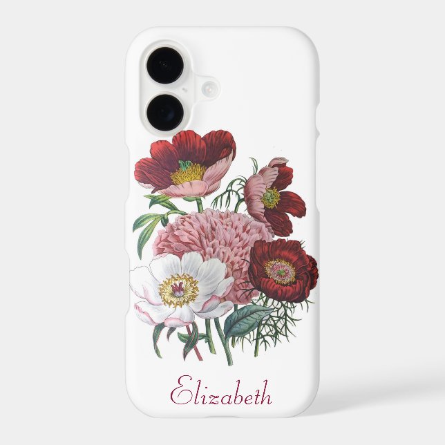 Personalized Peonies Iphone Case (Back)