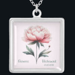 Personalized Peony Bridesmaid Necklace<br><div class="desc">Personalized Pink Peony Bridesmaid Necklace</div>