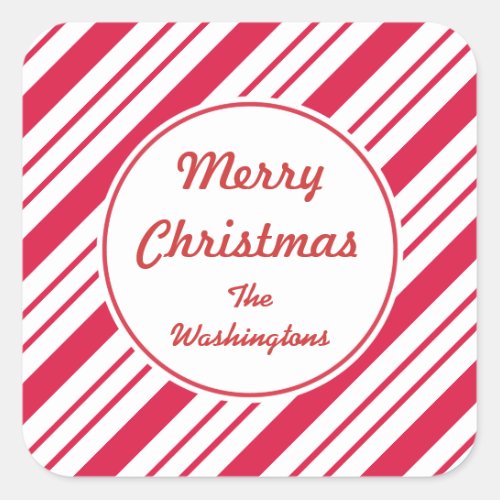 Personalized Peppermint Christmas Gift Stickers