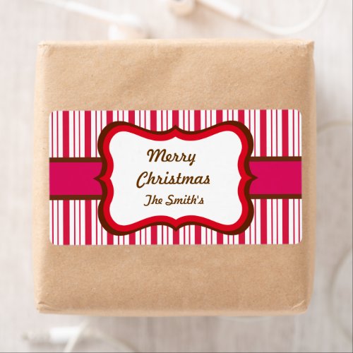 Personalized Peppermint Christmas Labels
