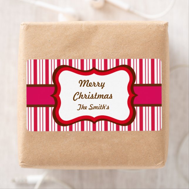 Personalized Peppermint Christmas Labels (Insitu)
