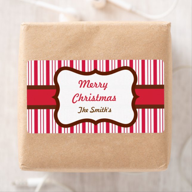 Personalized Peppermint Christmas Labels (Insitu)