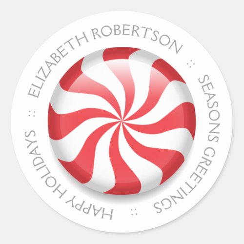 Personalized Peppermint Classic Round Sticker