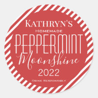 Personalized Peppermint Moonshine Label