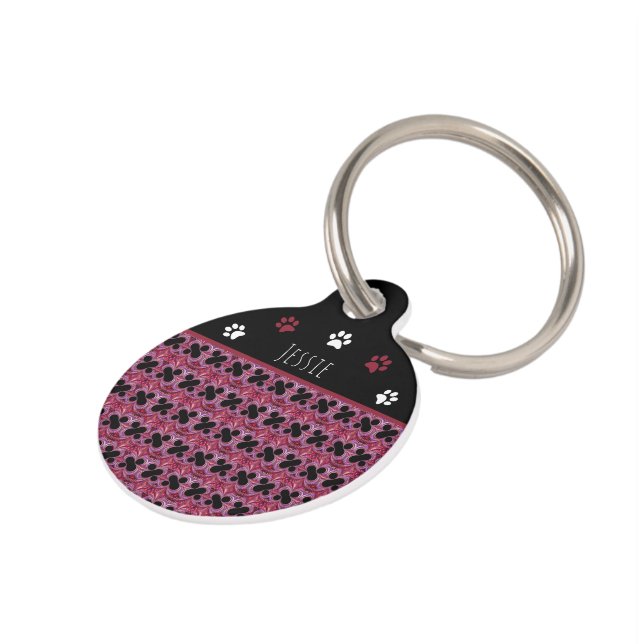 Personalized Percent Sign Fractal Pattern Pet ID Tag (Side)