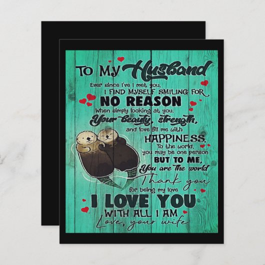 Personalized perfect gift, to my husband letter (Front/Back)