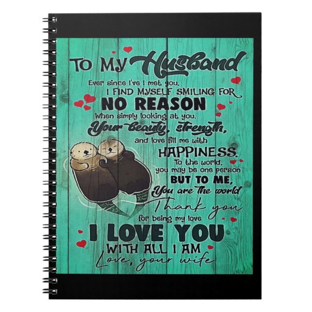 Personalized perfect gift, to my husband letter notebook (Front)