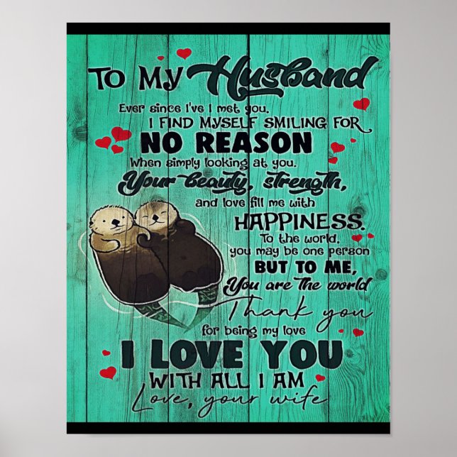 Personalized perfect gift, to my husband letter poster (Front)