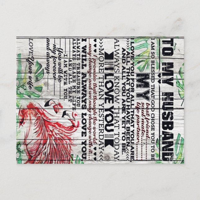 Personalized perfect letter | To my husband letter Announcement Postcard (Front)