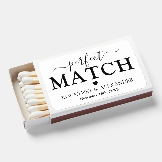 Personalized Perfect Match Wedding Favor (Front Open)