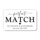 Personalized Perfect Match Wedding Favor