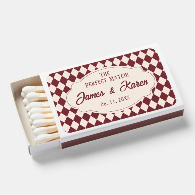 Personalized Perfect Match Wedding Matchboxes (Front Open)