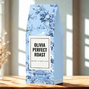 Personalized Perfect Roast Elegant Blue Toile Roasted Coffee