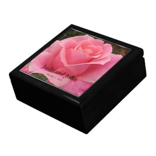 Personalized Perfectly Pink Rose Wedding Gift Box
