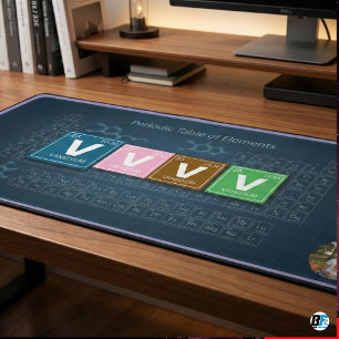 Personalized Periodic Table of Elements Custom P Desk Mat