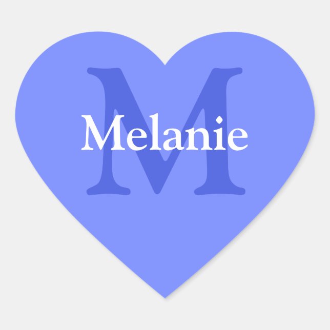Personalized Periwinkle Heart Sticker (Front)