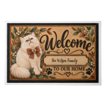 Personalized Persian Cat Welcome Doormat | Earth T