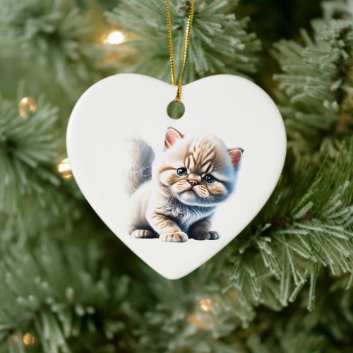 Personalized Persian Kitten Ceramic Ornament