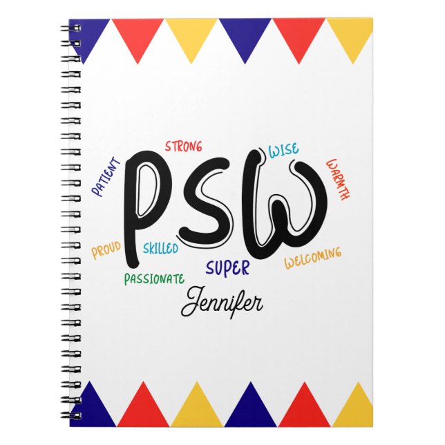 Personalized Personal Support Worker PSW  Notebook (Front)