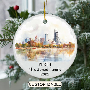 Personalized Perth Ornament, Australia Ceramic Ornament