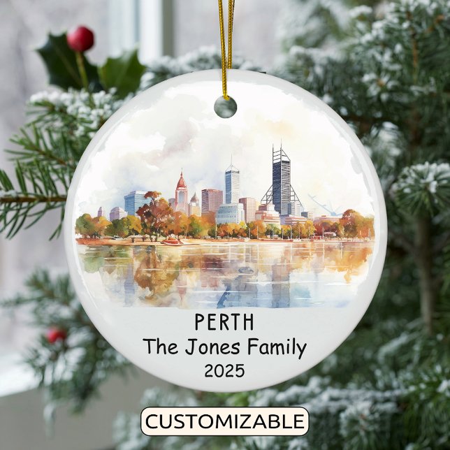 Personalized Perth Ornament, Australia Ceramic Ornament (Creator Uploaded)