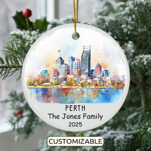 Personalized Perth Ornament, Australia Ceramic Ornament