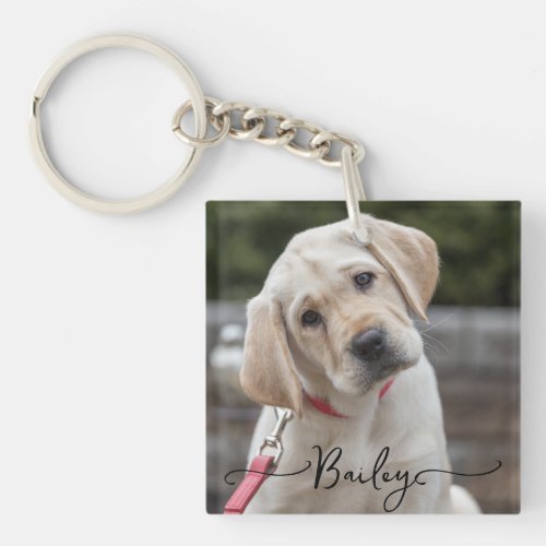 Personalized Pet 2 Photo and Name Special Keepsake Keychain