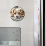 Personalized pet 2 photo dog lover keepsake name  magnet<br><div class="desc">This adorable magnet features a silhouette of your beloved dog and can be customized with their name. It's the perfect way to keep a special reminder of your furry friend close by, whether on your fridge, locker, or any magnetic surface. Whether as a gift for a fellow dog lover or...</div>