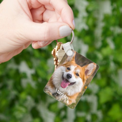 Personalized Pet 2 Photo Dog Lover Keychain