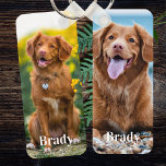 Personalized Pet 2 Photo Name Dog Lover Keychain<br><div class="desc">Carry your pet with you everywhere you go with this custom pet photo keychain ! A must have for every dog mom and dog dad ! 
Personalized Pet 2 Photo Name Dog Lover keychain</div>