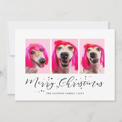 Personalized Pet 3 Photo Christmas Holiday