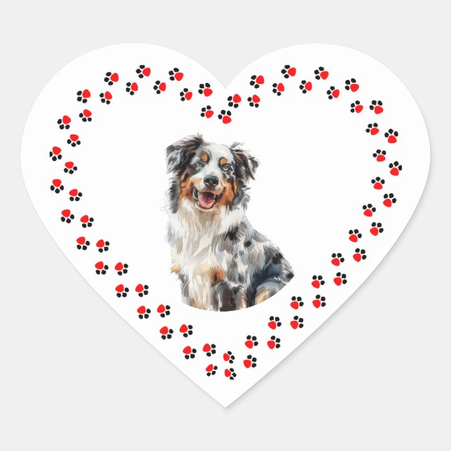 Personalized Pet Animal Heart Paw Heart Sticker (Front)