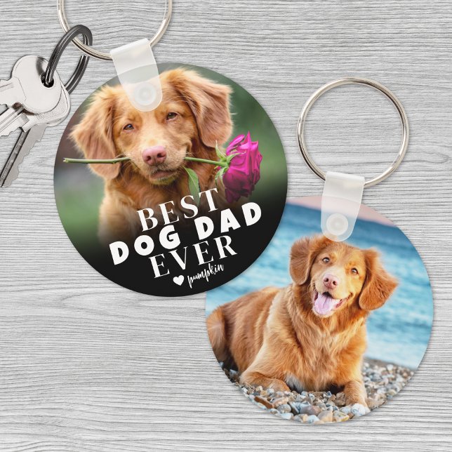 Personalized Pet Best Dog Dad Photo Keychain (Personalized Pet Best Dog Dad Photo keychain)