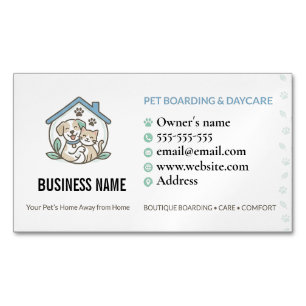 Personalized Pet Boarding QR Code Business Card Magnet