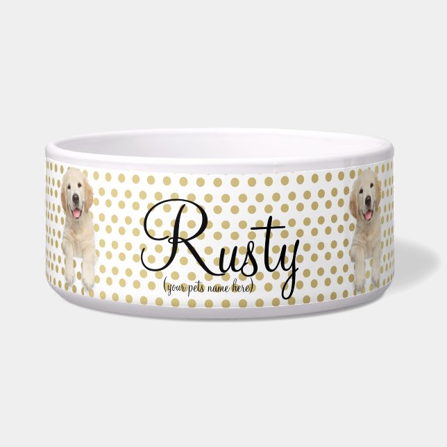 Personalized Pet Bowl/Golden Retriever Bowl (Front)