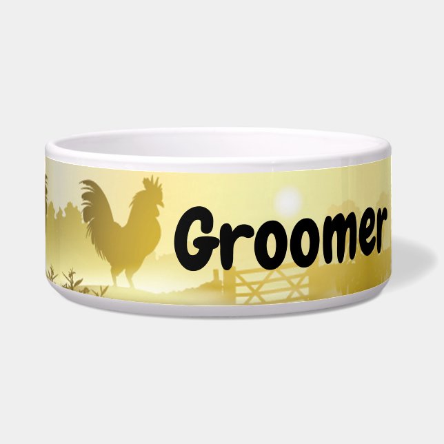 Personalized Pet Bowls Sunny Morning Farm Country (Front)